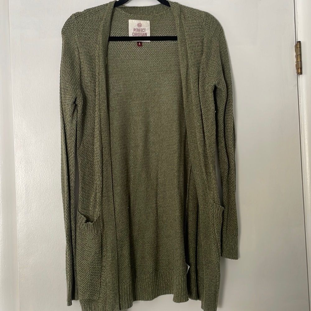 Green cardigan